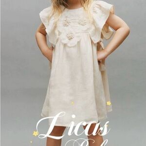 Zara kids girls ivory floral embroidered muslin dress size 4